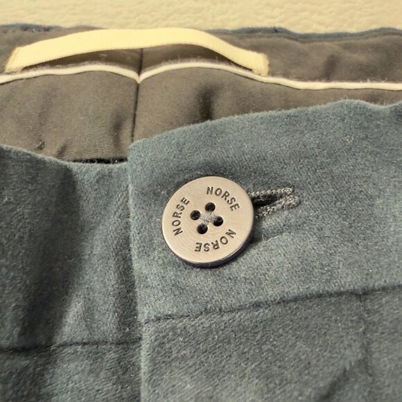 Norse Projects Brushed Moleskin Navy Blue Pants Men’s Size 32 Regular - Picture 14 of 14